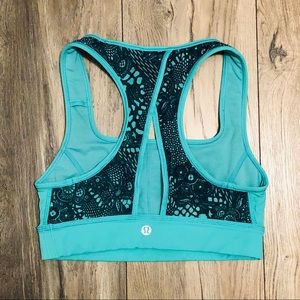 Lululemon Aqua & Black Sports Bra